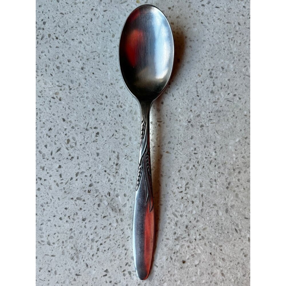 Gorham Stegor stainless steel Wheat Pattern Spoon MCM 1953